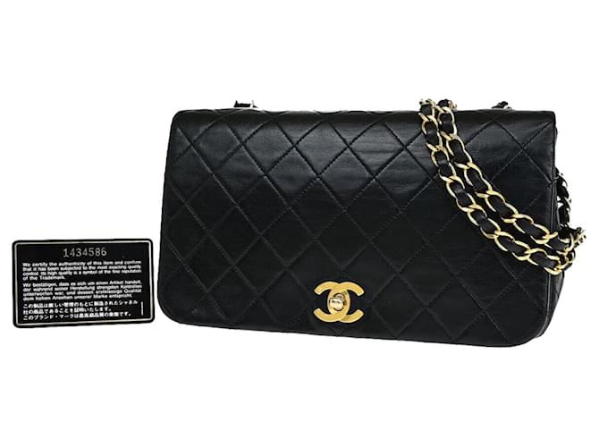 Timeless Chanel Full Flap Preto Couro  ref.1322515