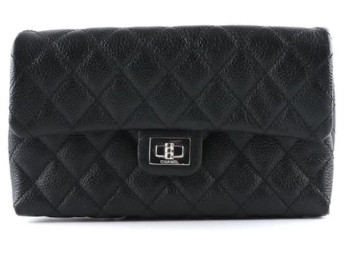 Chanel BANANA 2.55 QUILTED BLACK Leather  ref.1322580
