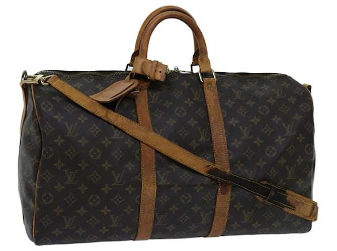 Louis Vuitton Monogram Keepall Bandouliere 50 Boston Bag M41416 LV Auth 69122 Cloth  ref.1322590