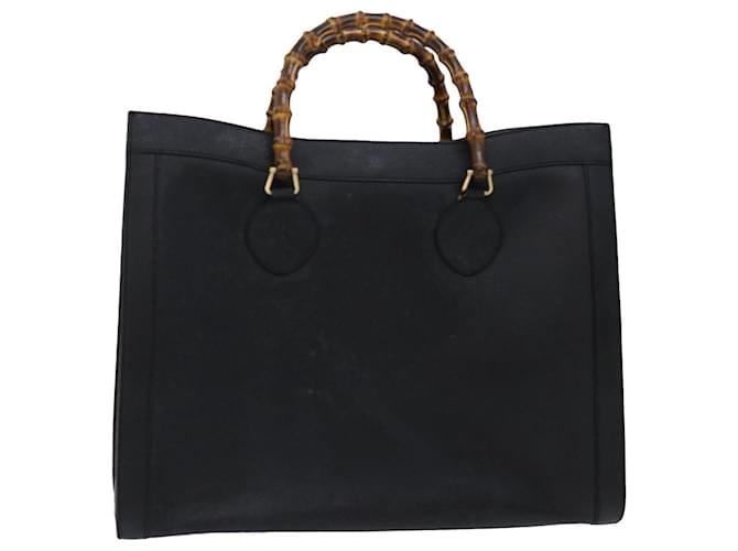 GUCCI Bamboo Tote Bag Leather Black 002 1186 0259 Auth ep3840  ref.1322592