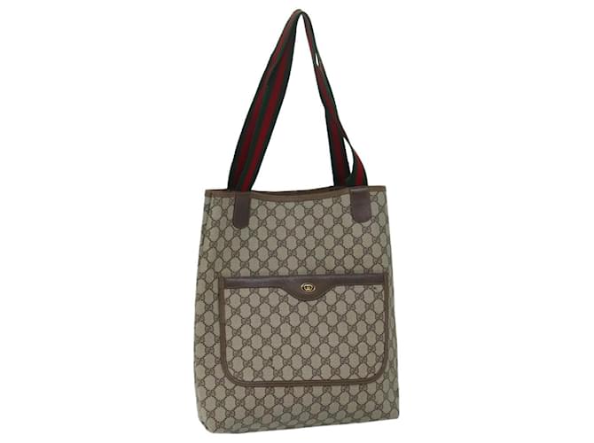GUCCI GG Supreme Web Sherry Line Tote Bag Beige Red Green 39 02 003 Auth yk11426  ref.1322611