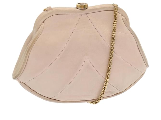 CHANEL Purse Chain Shoulder Bag Calf leather Beige CC Auth 69854  ref.1322630