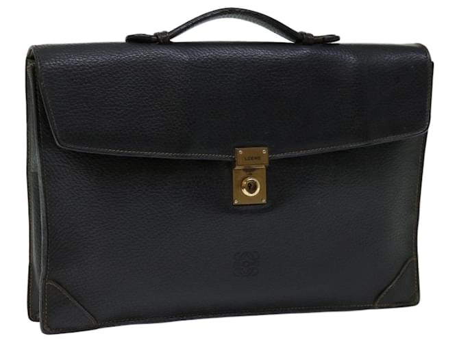 LOEWE Anagram Hand Bag Leather Black Auth bs13243  ref.1322646