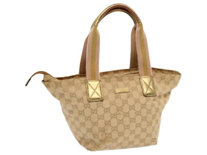GUCCI GG Canvas Sherry Line Hand Bag Beige Gold pink 131228 auth 69953 Golden Cloth  ref.1322647