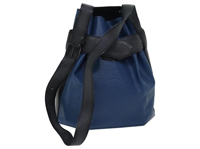 LOUIS VUITTON Epi Sac Depaule PM Shoulder Bag Blue Black LV Auth 70115 Leather  ref.1322683