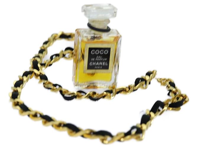CHANEL Perfume Necklace Gold CC Auth ar11606b Golden Metal  ref.1322701