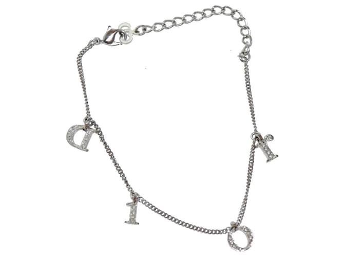 Christian Dior Stone Bracelet Silver Auth yk11456 Silvery Metal  ref.1322712