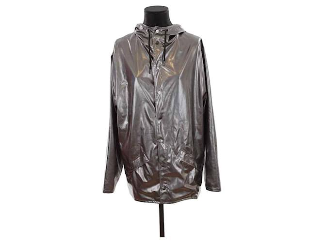 Rains chaqueta plateada Plata Poliéster  ref.1322753