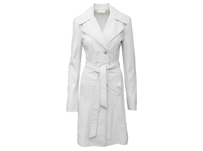 Roberto Cavalli Long Leather Jacket White  ref.1322777
