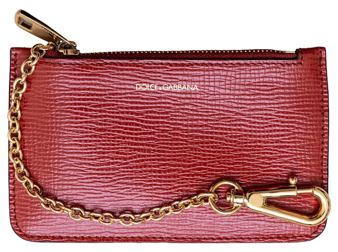 Portefeuille Dolce & Gabbana avec porte-clés Cuir Rouge  ref.1322782