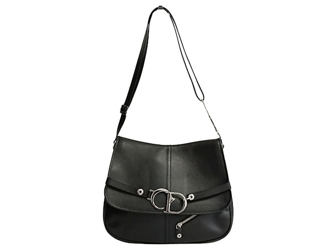 Grand sac bandoulière Dior Dior Saddle en cuir noir  ref.1322888