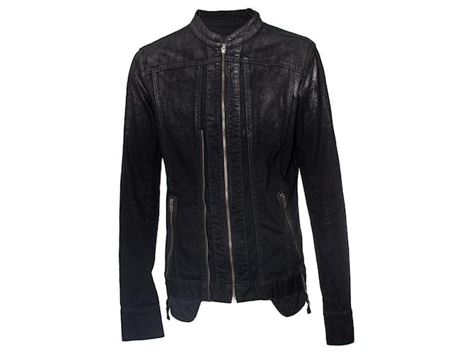Autre Marque l.g.b., Waxed zipper jacket in black Cotton  ref.1322964