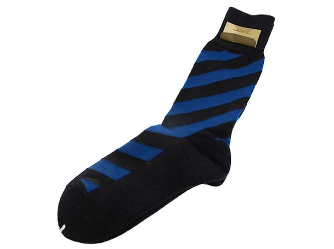 Yohji Yamamoto Yohji Yamamato, striped socks Black Blue Cotton  ref.1322966