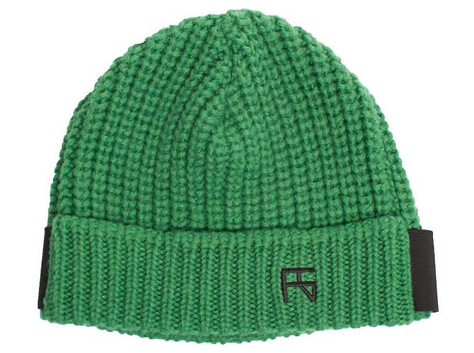 Raf Simons, Gorro de malha com logo Verde