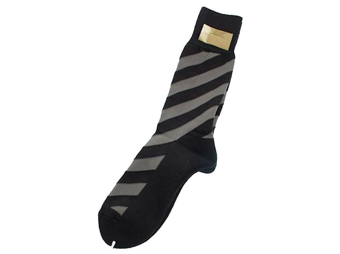 Yohji Yamamoto Yohji Yamamato, striped socks Black Grey Cotton  ref.1322971