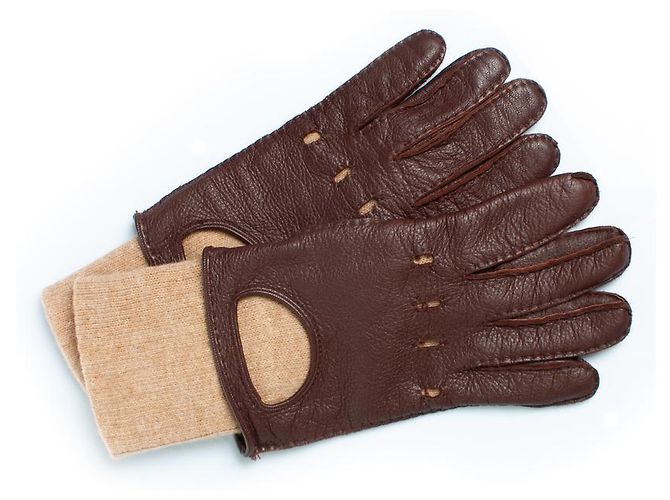 Carolina Herrera, Lederhandschuhe Braun