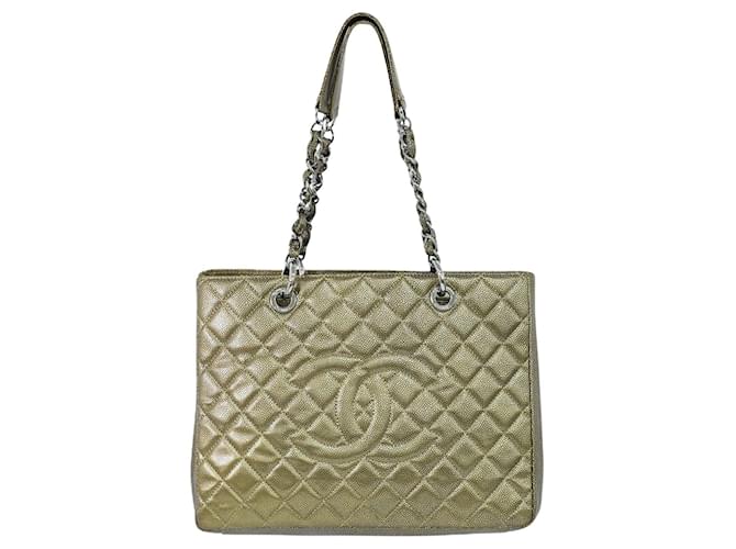 Chanel Grand shopping Golden Leather  ref.1323009