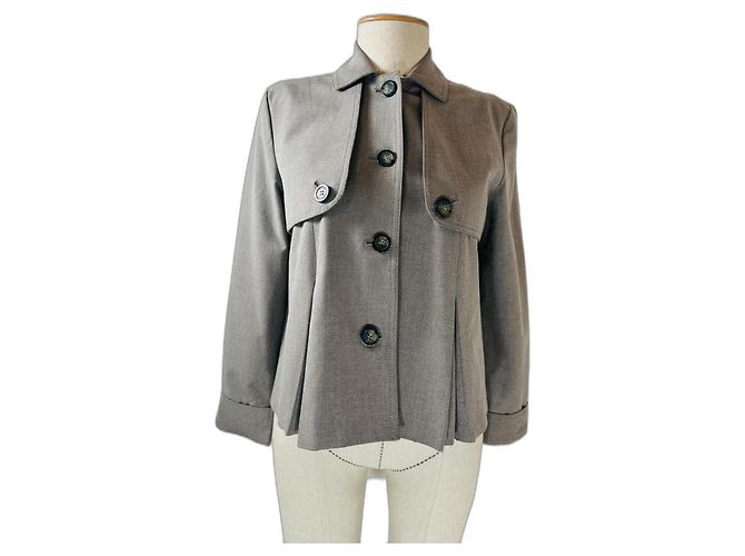 Michael Kors Pleated Swing Jacket Grey S