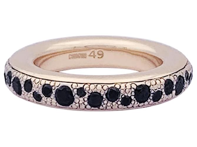 Pomellato "Iconica" ring in pink gold, black diamonds.  ref.1323221