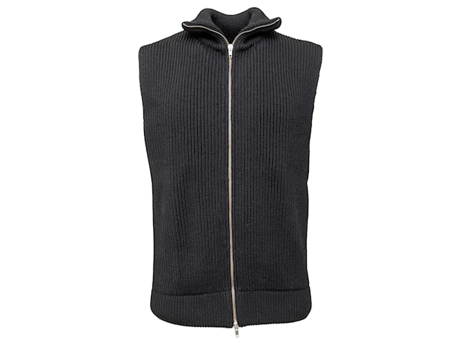 Maison Martin Margiela Maison Margiela Zippered Knit Sweater Vest Black Wool  ref.1323238