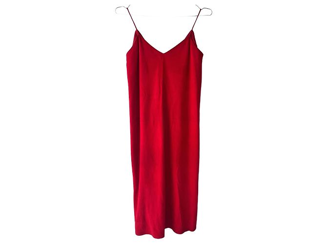 Autre Marque Vakko Rotes Wildlederkleid, S