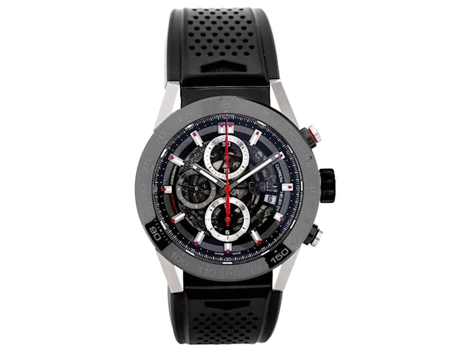 Tag Heuer Carrera Car2A1Z-0 WKW3609 SS & Rubber AT Skeleton dial Black Steel  ref.1323300