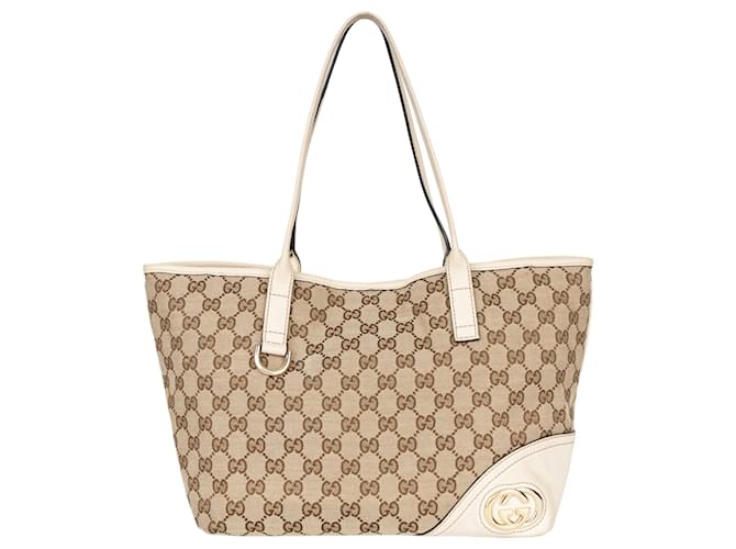 Gucci GG Monogram Shopper Bag Beige Cloth  ref.1323303