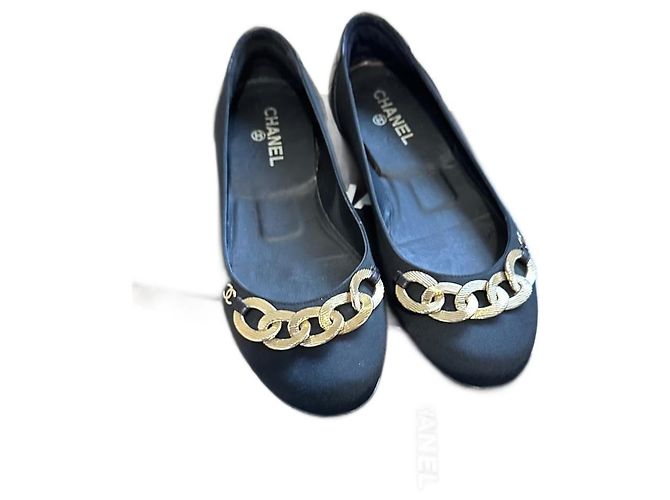 Ballerine Chanel in pelle nera Nero