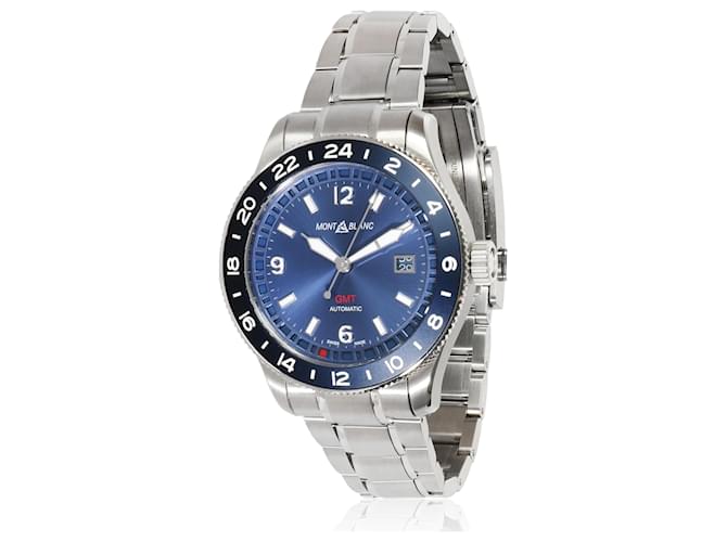 MONTBLANC 1858 gmt 129616 Men's Watch in Stainless Steel and Titanium Silvery Metallic Metal  ref.1323334
