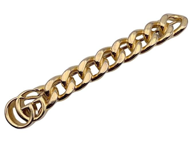 Gucci Gold Metal GG Logo Chain Hair Clip Barrette with Box Golden  ref.1323346