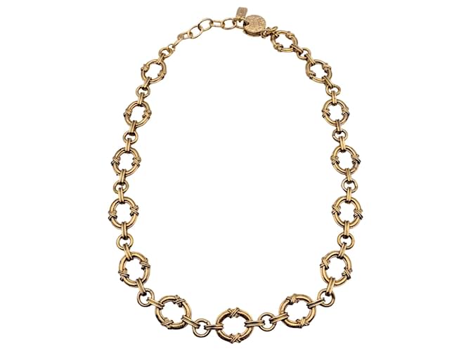Yves Saint Laurent Vintage Gold Metal Chain Necklace Golden  ref.1323347