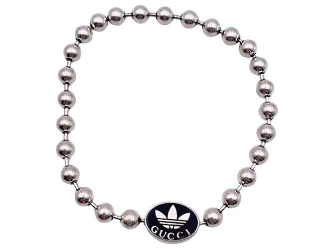 Gucci x Adidas Sterling Silver 925 Logo Boule Ball Chain Bracelet Silvery  ref.1323349