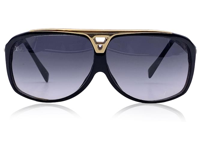 Louis Vuitton Evidência Ouro Preto Aviator Z0350E 66/7 Óculos de sol Plástico  ref.1323351