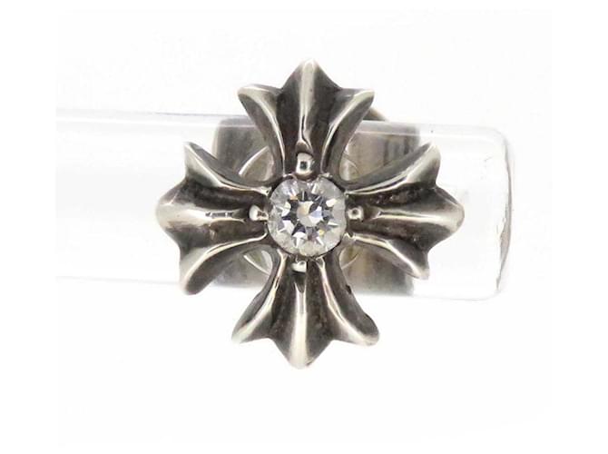 Chrome Hearts Diamond Cross Stud Earring Metal  ref.1323368