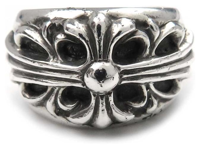 Chrome Hearts Silver Floral Cross Ring Metal  ref.1323379