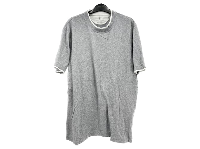 BRUNELLO CUCINELLI  T-shirts T.International XXL Cotton Grey  ref.1323415