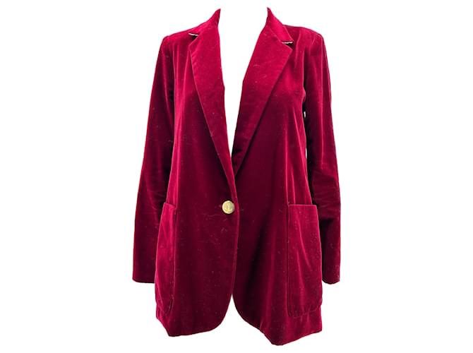 Autre Marque MODETROTTER  Jackets T.fr 40 cotton Dark red  ref.1323436