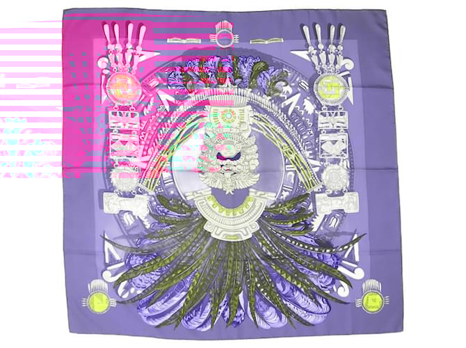 Hermès Purple Mexique silk scarf  ref.1323510