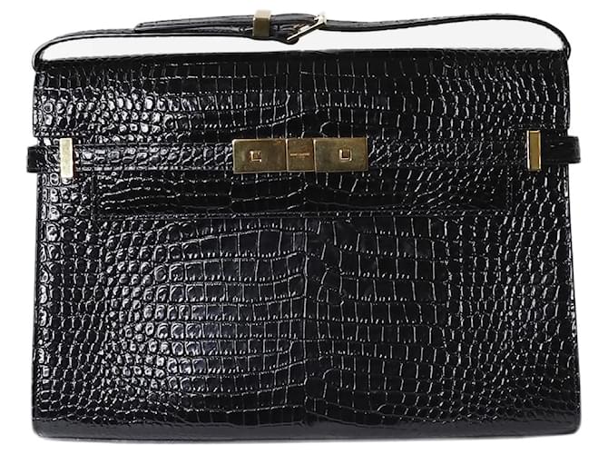 Saint Laurent Black Manhattan Embosses shoulder bag Leather  ref.1323519