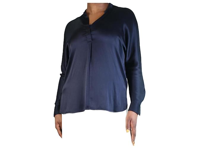 Vince Navy blue silk blouse - size M  ref.1323521