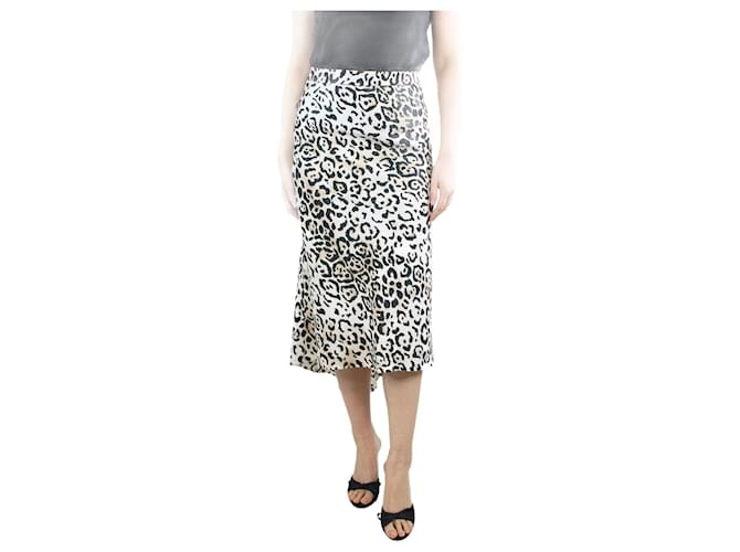 Autre Marque Leopard-print asymmetric midi skirt - size UK 8  ref.1323529