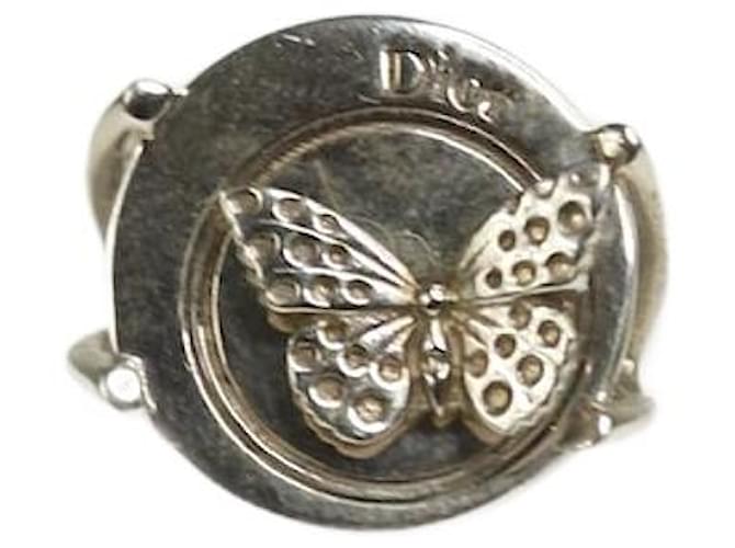 Christian Dior Silver butterfly ring Silvery  ref.1323530