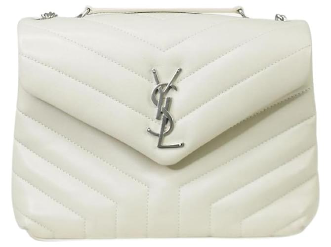 Saint Laurent White Loulou 2020 puffer small cross-body bag Leather  ref.1323538