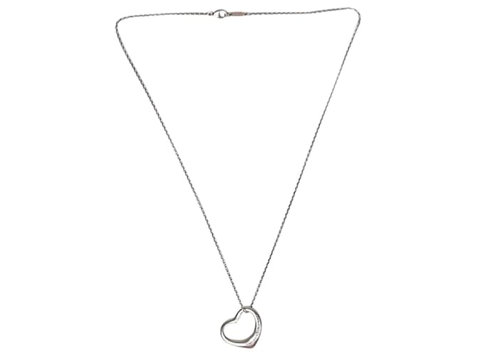 Tiffany & Co silver sterling silver heart necklace Silvery  ref.1323544