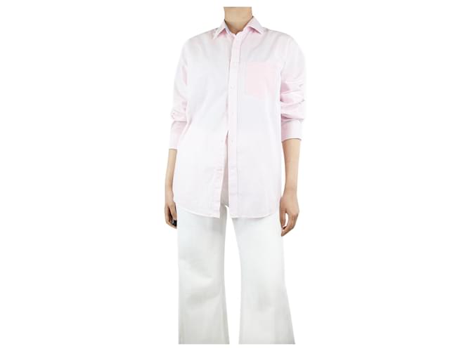 Autre Marque Camisa de algodón a rayas rosa - talla S  ref.1323546