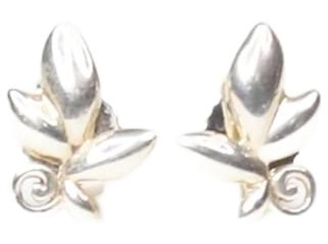 Tiffany & Co silver floral stud earrings Silvery  ref.1323548