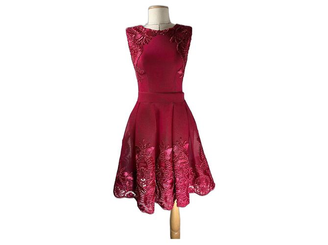 Maje Partykleid aus besticktem Mesh Pink