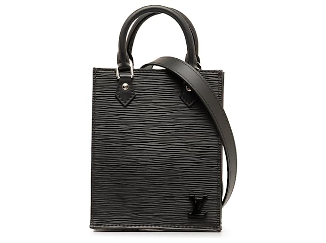 Louis Vuitton Noir Epi Petit Sac Plat Cuir  ref.1323594