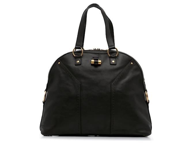 Yves Saint Laurent Black Large Muse Tote Leather Pony-style calfskin  ref.1323648