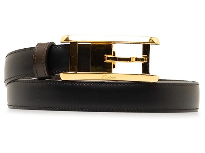 Cartier Black Tank de Cartier Leather Belt Golden Pony-style calfskin  ref.1323660